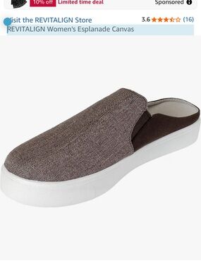 REVITALIGN Women's Esplanade Slip-On Mule - Brown and White